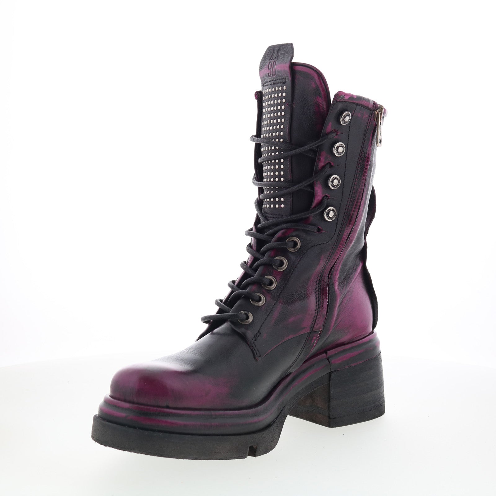 Emper Womens Black Leather Lace Up Casual Dress Boots