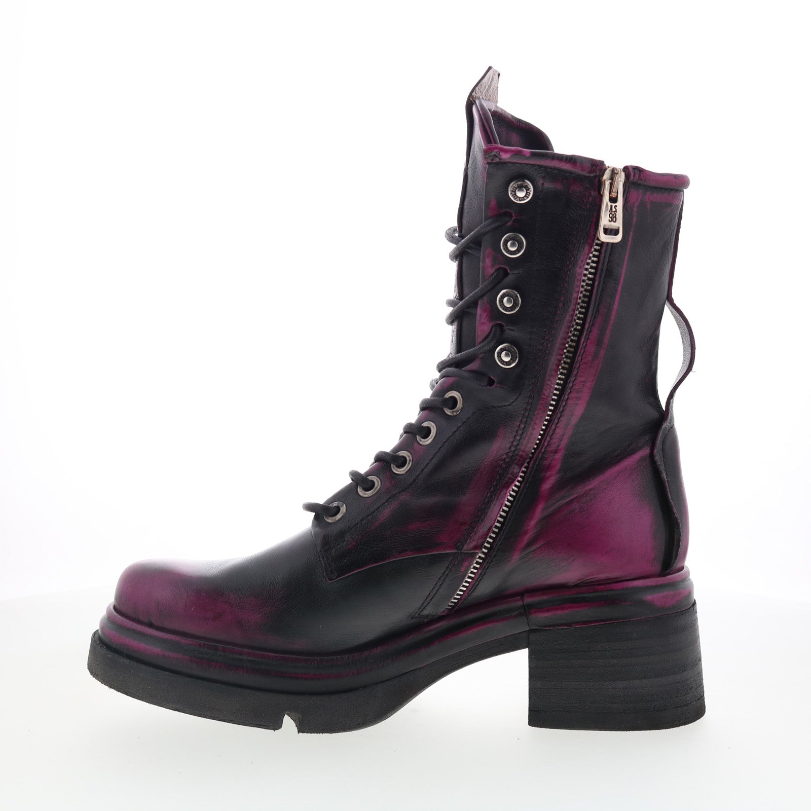 Emper Womens Black Leather Lace Up Casual Dress Boots