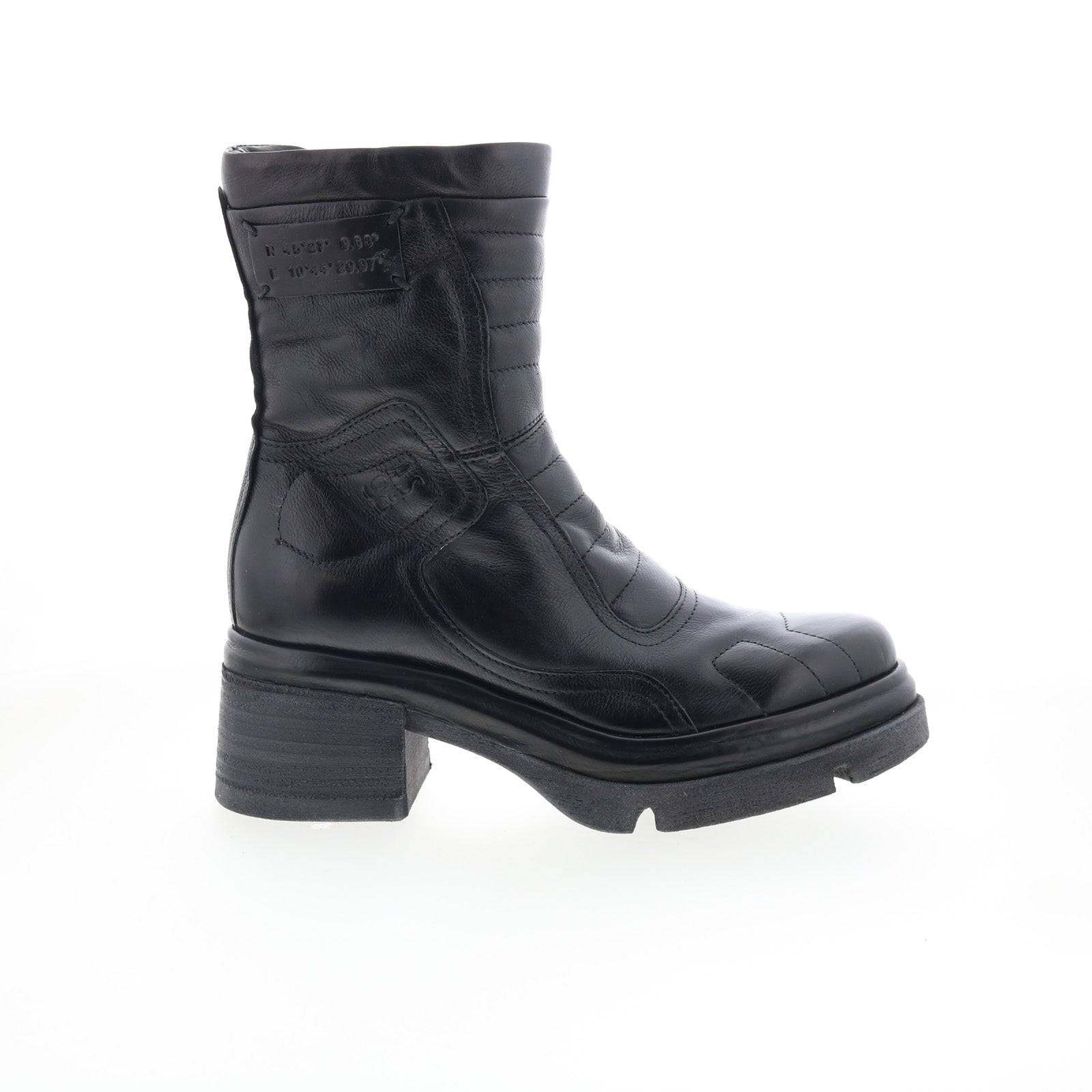 Ethel 2651 Womens Black Leather Zipper Ankle & Booties Boots