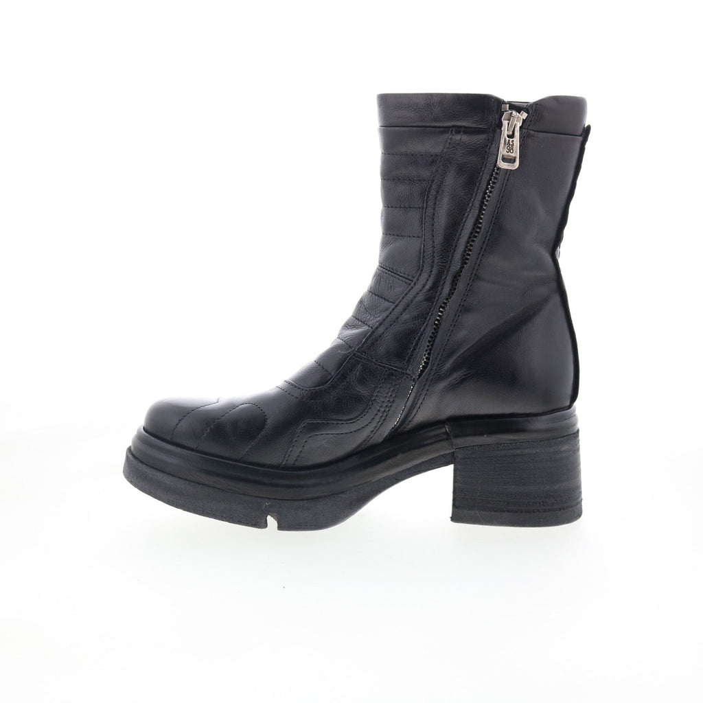 Ethel 2651 Womens Black Leather Zipper Ankle & Booties Boots