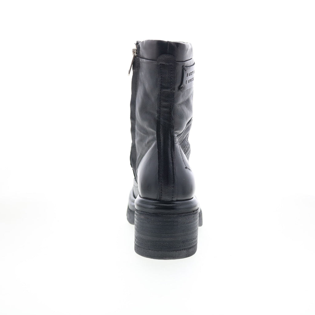 Ethel 2651 Womens Black Leather Zipper Ankle & Booties Boots