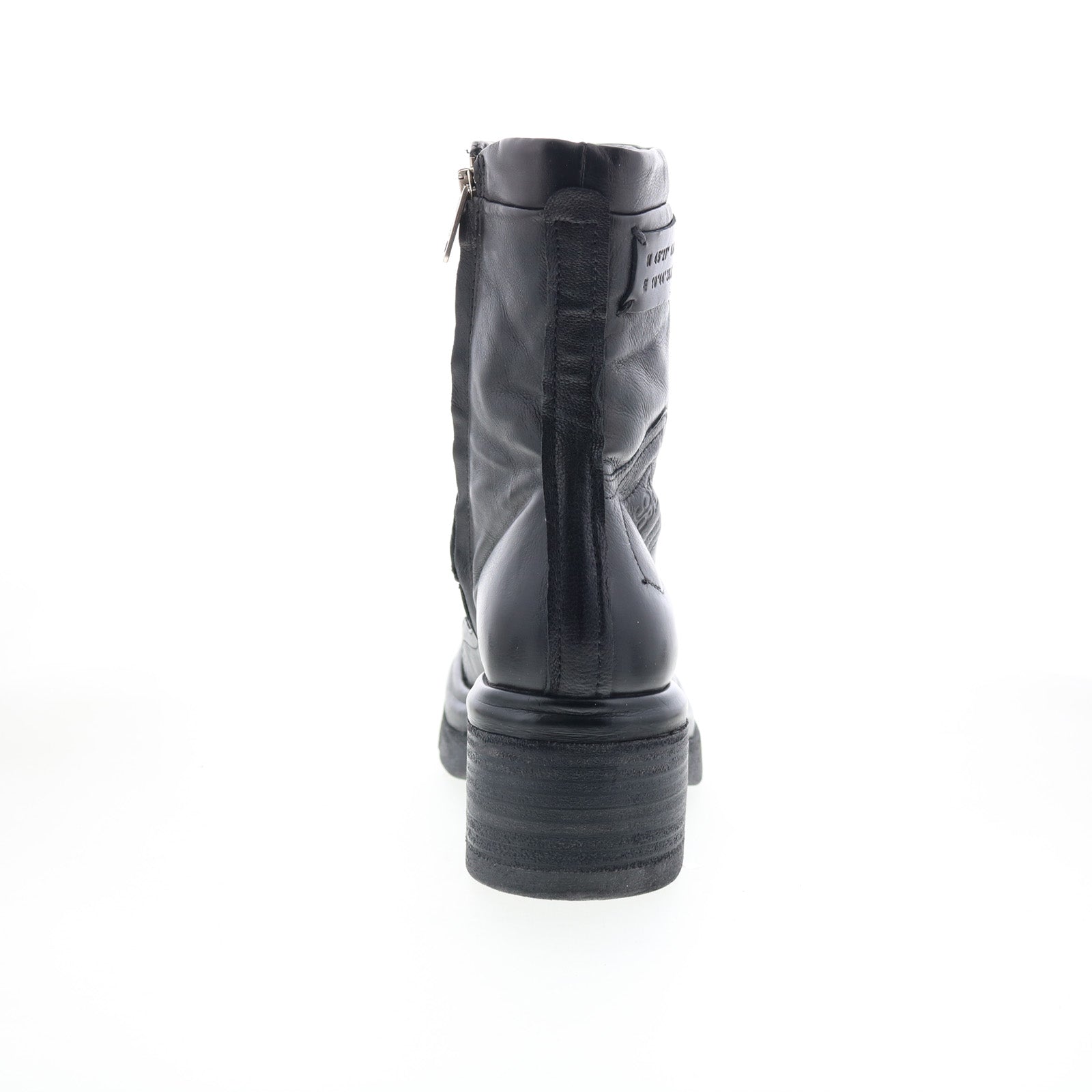 Ethel 2651 Womens Black Leather Zipper Ankle & Booties Boots