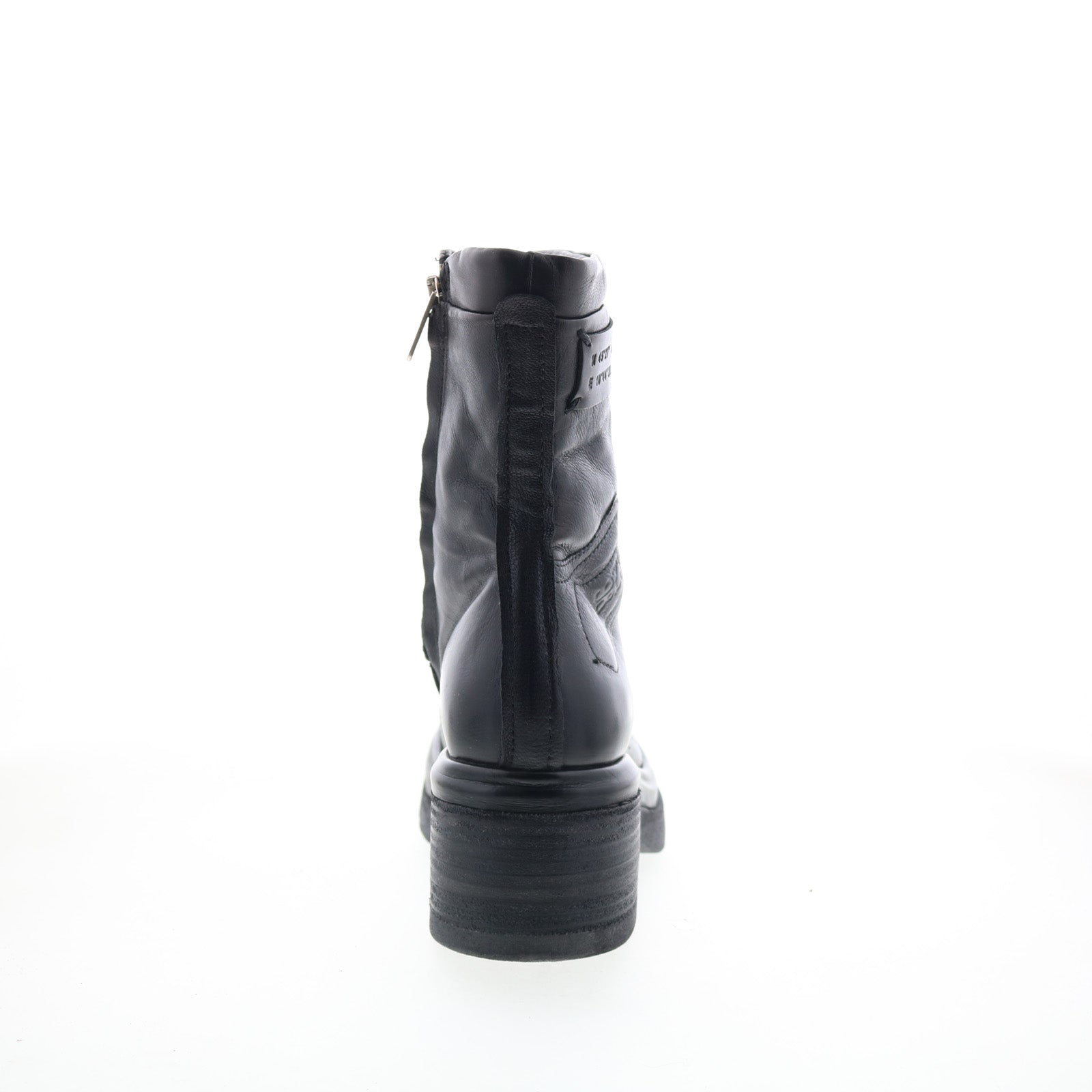 Ethel Womens Black Leather Zipper Casual Dress Boots