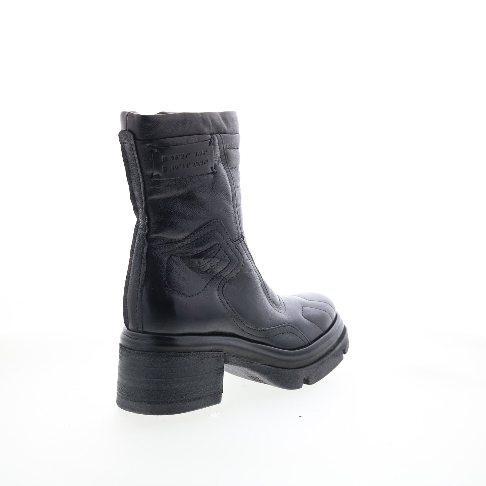 Ethel Womens Black Leather Zipper Casual Dress Boots