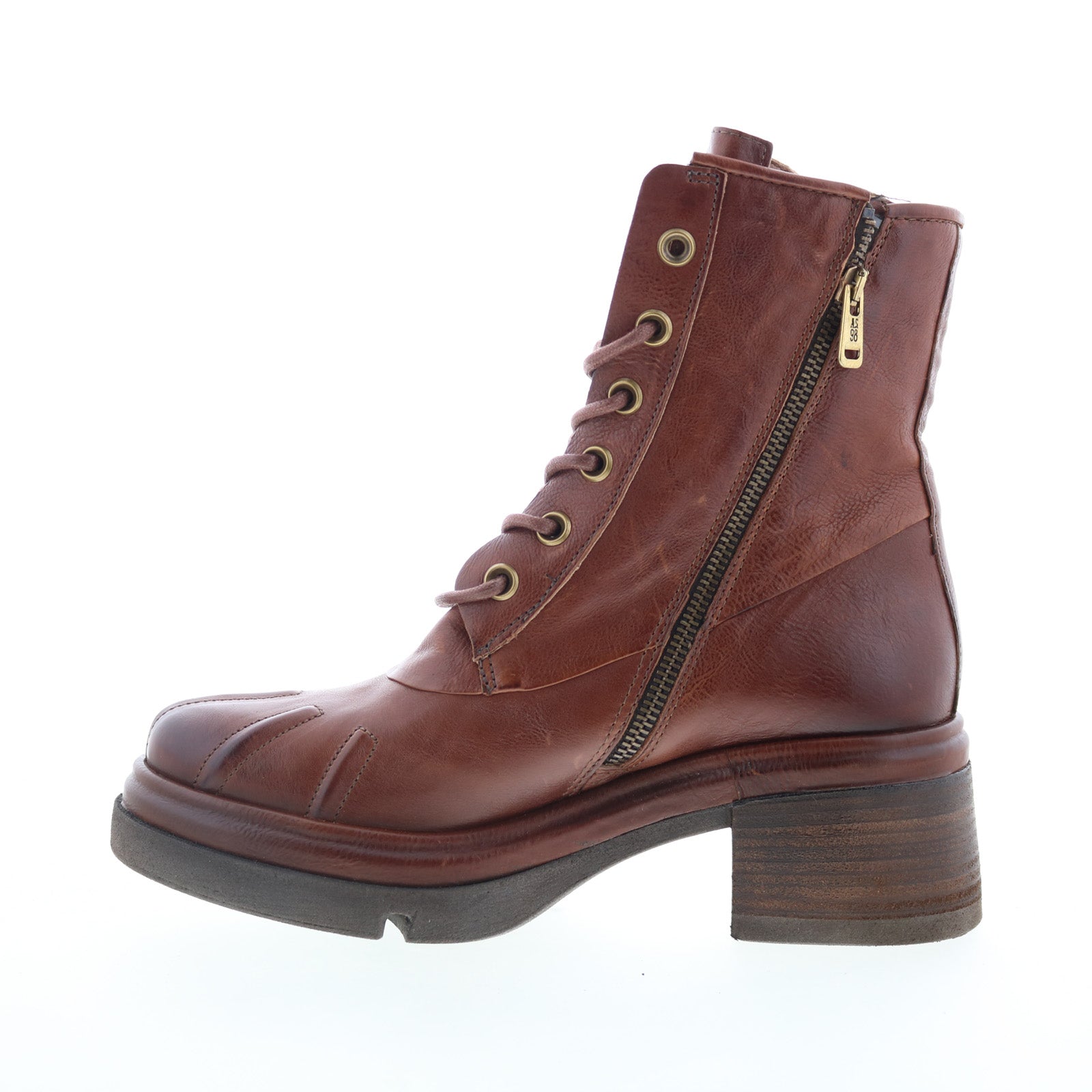 Everett Womens Brown Leather Lace Up Casual Dress Boots