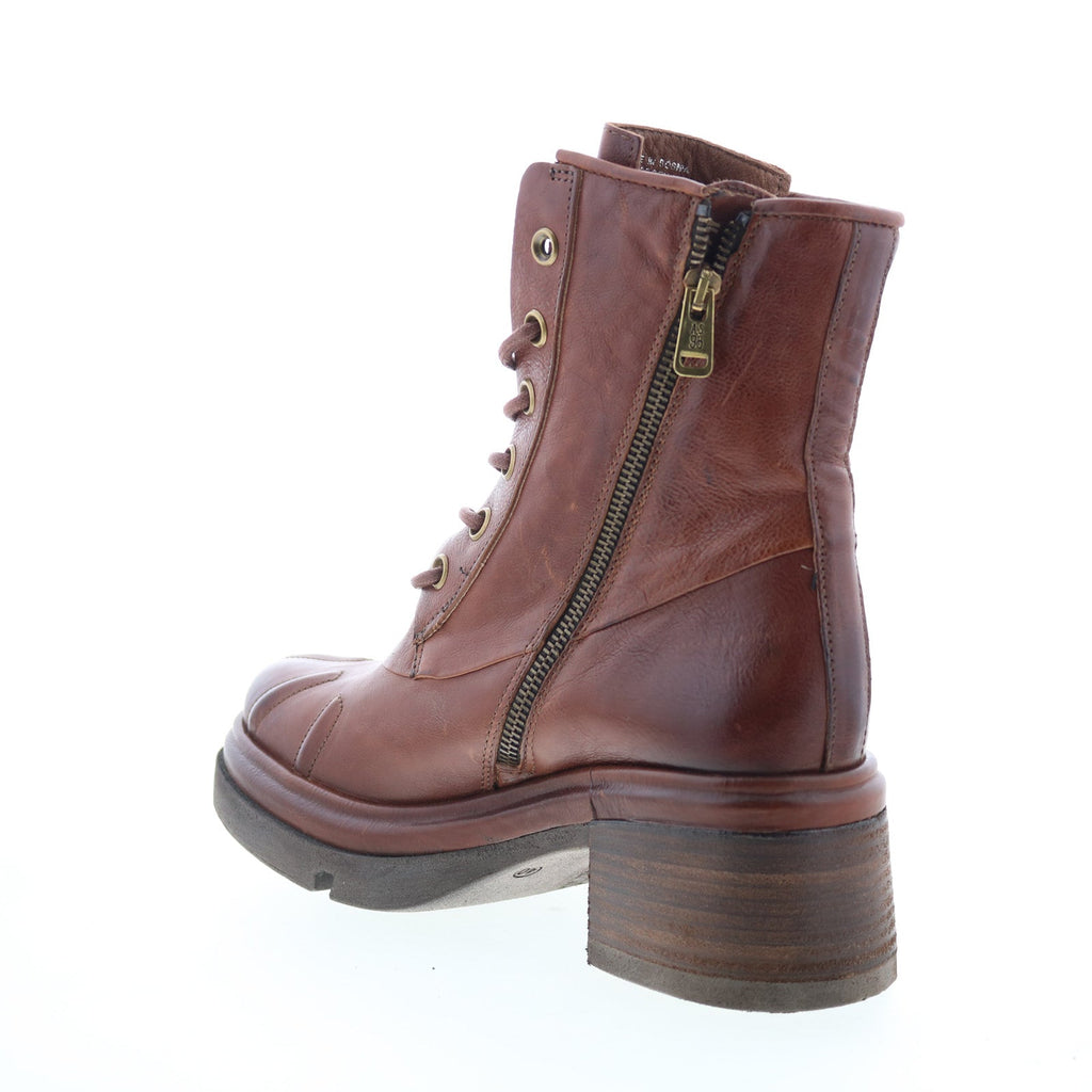 Everett Womens Brown Leather Lace Up Casual Dress Boots
