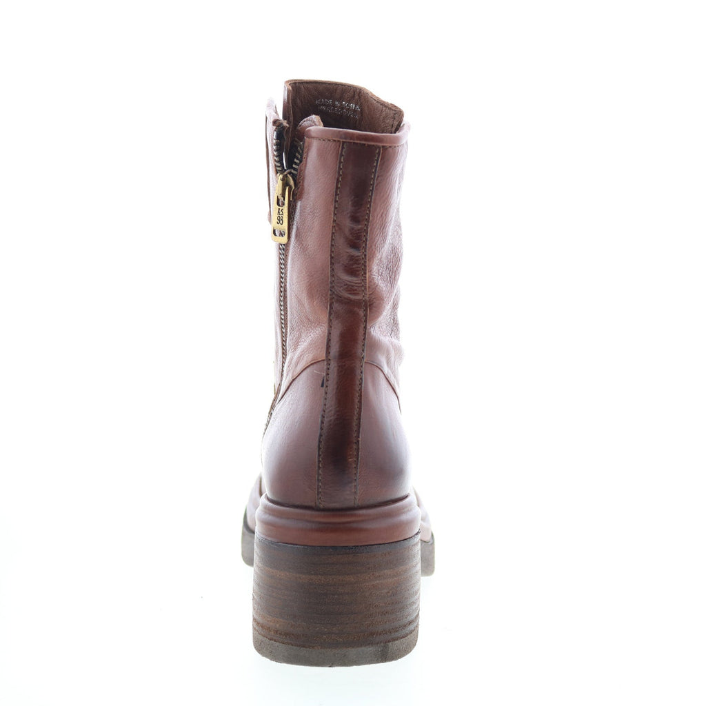 Everett Womens Brown Leather Lace Up Casual Dress Boots