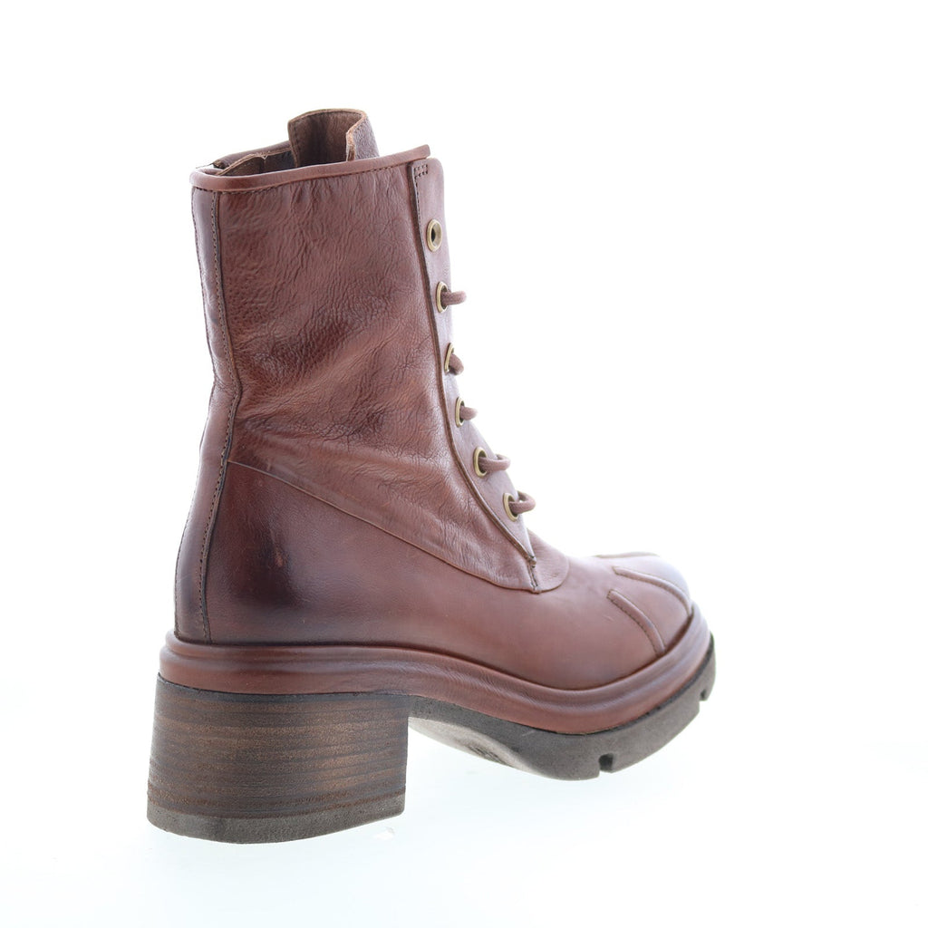 Everett Womens Brown Leather Lace Up Casual Dress Boots