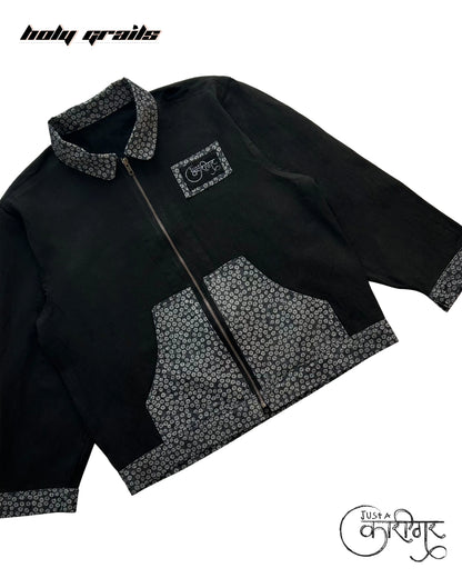 Midnight Dreams Black Denim Jacket HG x Just A Karigar