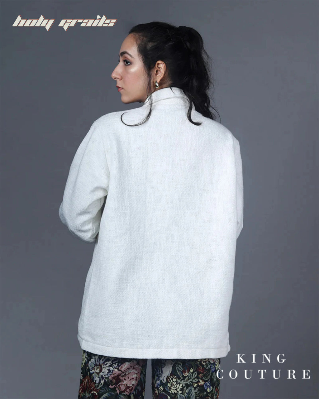 Floral Jacquard Zipper Jacket HG x King Couture