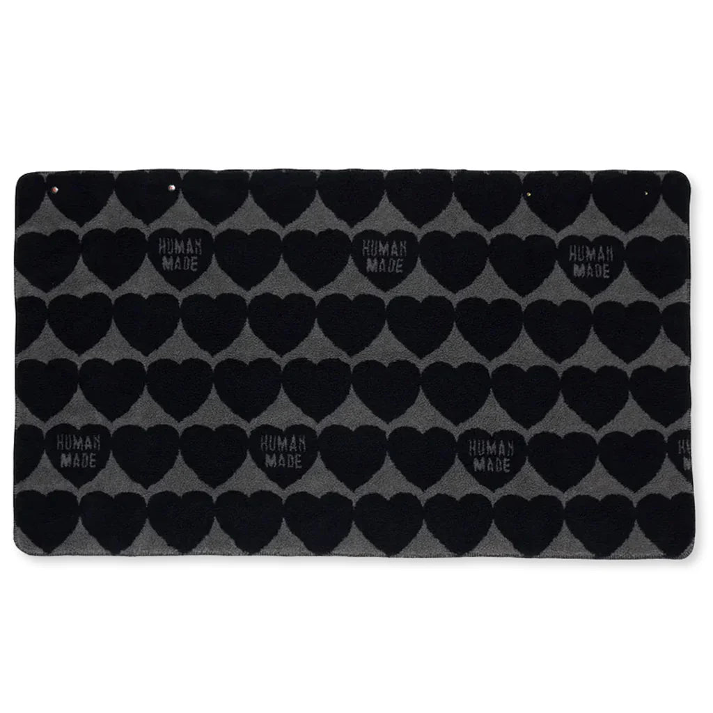 Heart Fleece Blanket Navy
