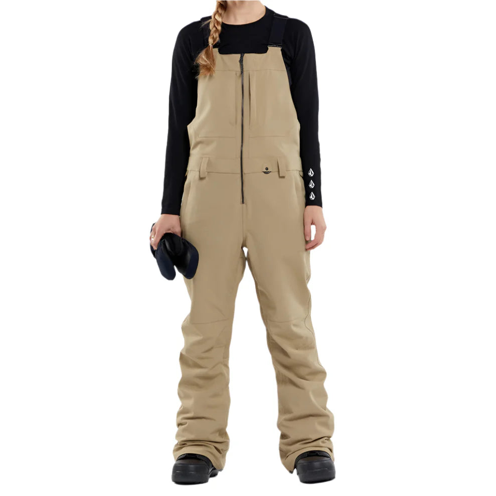 Volcom Womens Swift Bib Overall Dark Khaki