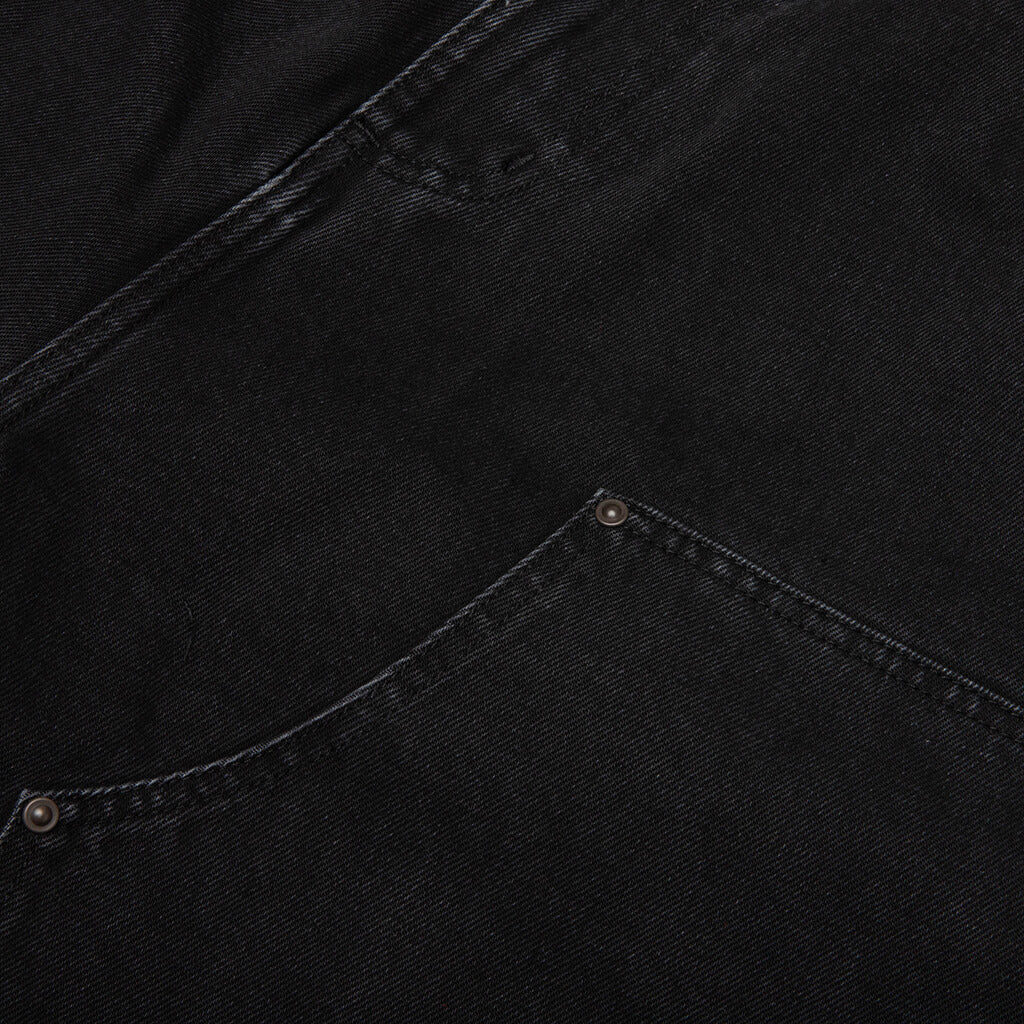 OG Double Knee Short Black Stone Washed