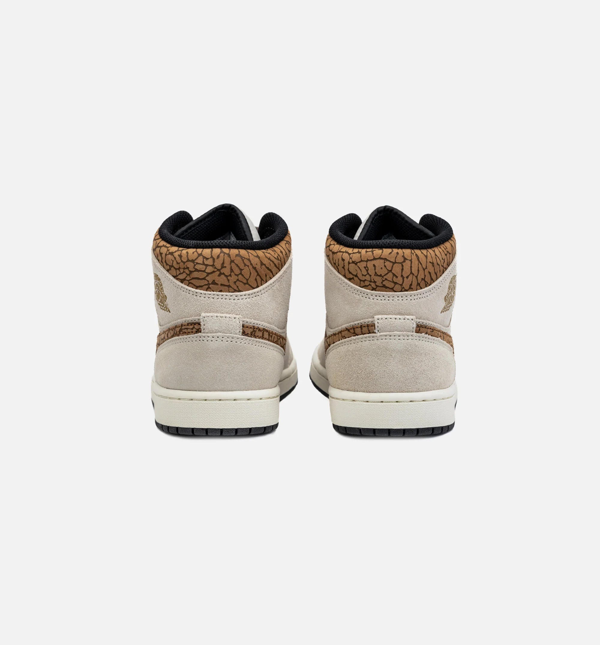 Air Jordan 1 Retro Mid SE Brown Elephant Mens Lifestyle Shoe Light Orewood Brown Metallic Gold