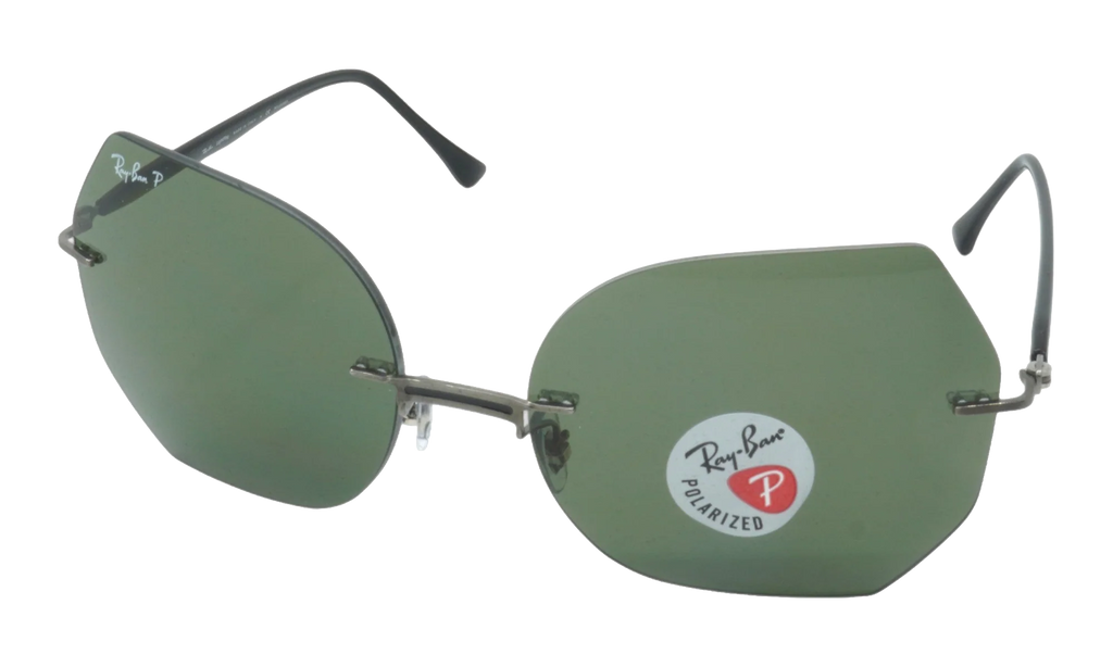 OVAL POLARIZED SUNGLASSES "BLACK ON GUN METAL" RB8065-004-9A_62