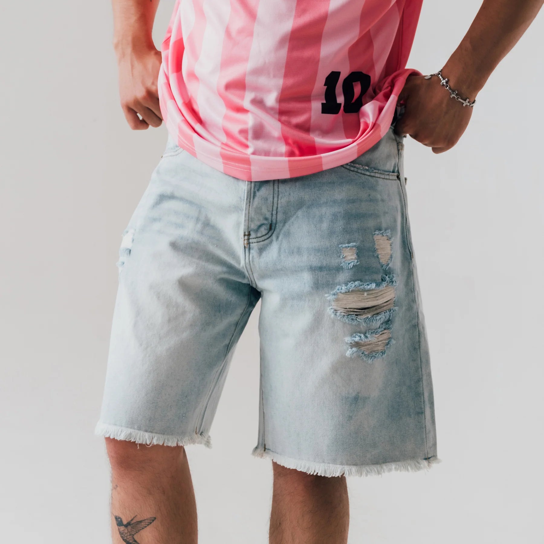 Berry Wide Denim Short Vintage Med Blue