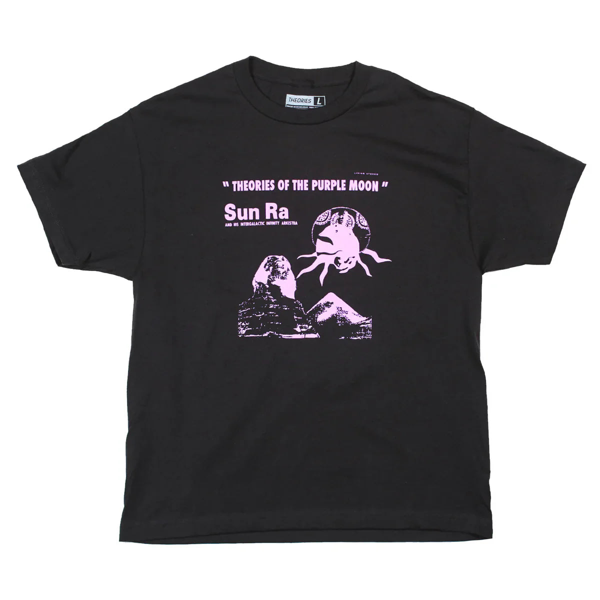 Theories Sun Ra Purple Moon Tee Shirt Black