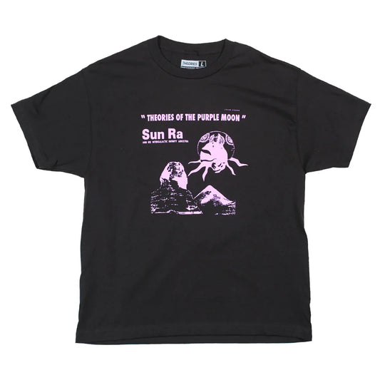 Theories Sun Ra Purple Moon Tee Shirt Black