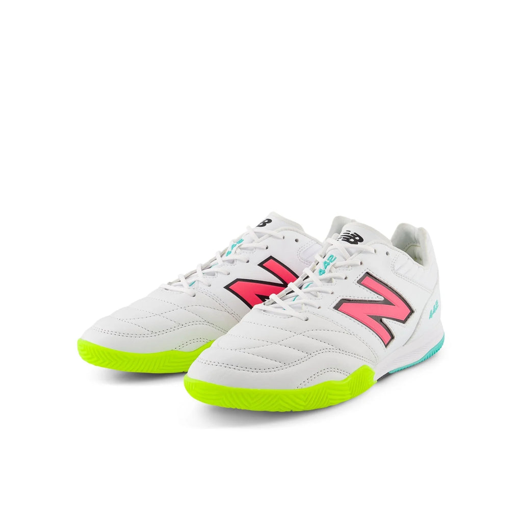 New Balance 442 Pro IN V2 Indoor Shoes White Neon Pink Black