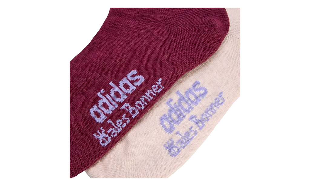 Wales Bonner 3-Stripes Socks (2 Pack) "Burgundy / Wonder Quartz" KD7727