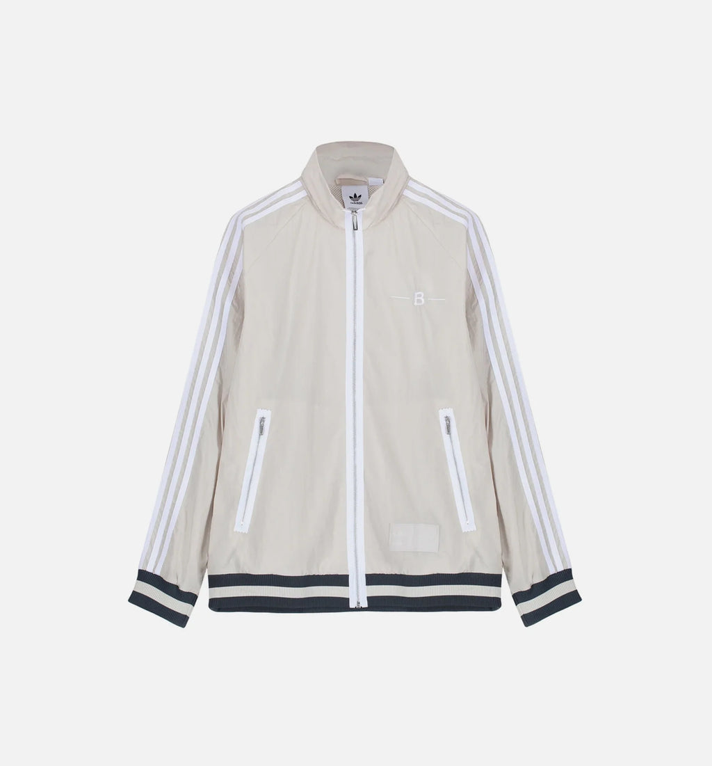 Warm Up Mens Track Top Clear Brown White