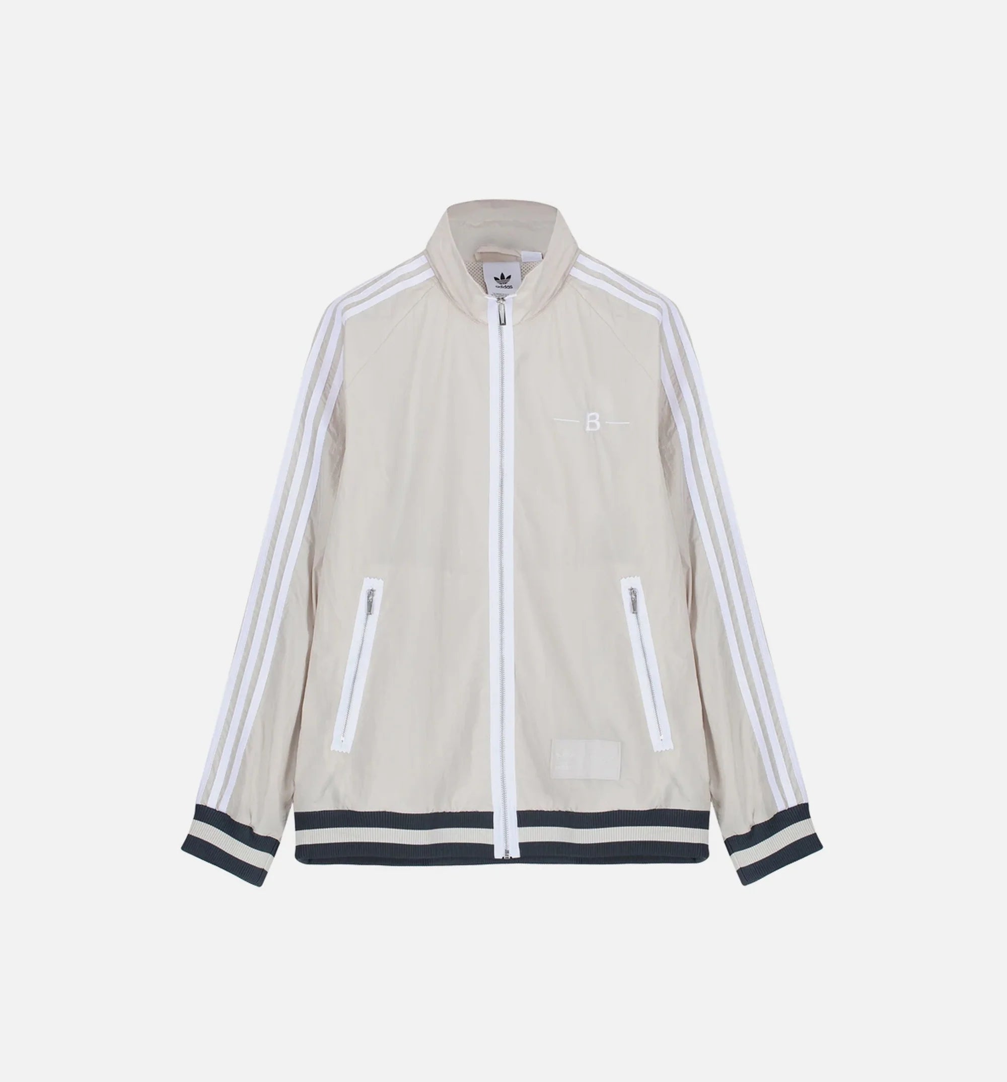 Warm Up Mens Track Top Clear Brown White