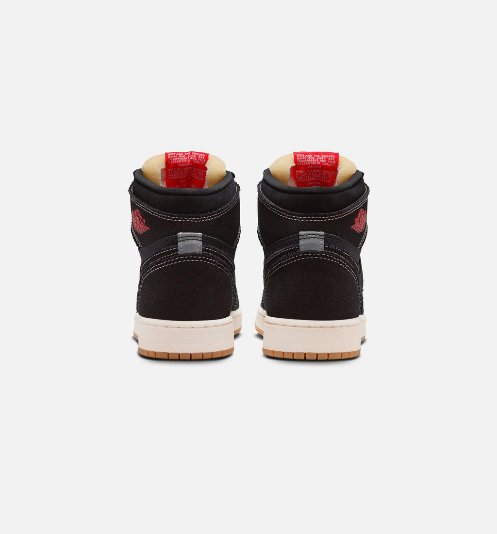 Air Jordan 1 Retro High OG Flight Club Grade School Lifestyle Shoe Black Sail Gum Medium Brown University Red