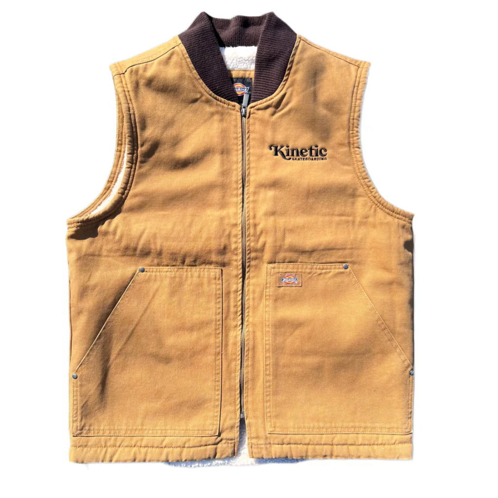 Kinetic x Dickies Embroidered Fleece Vest Brown