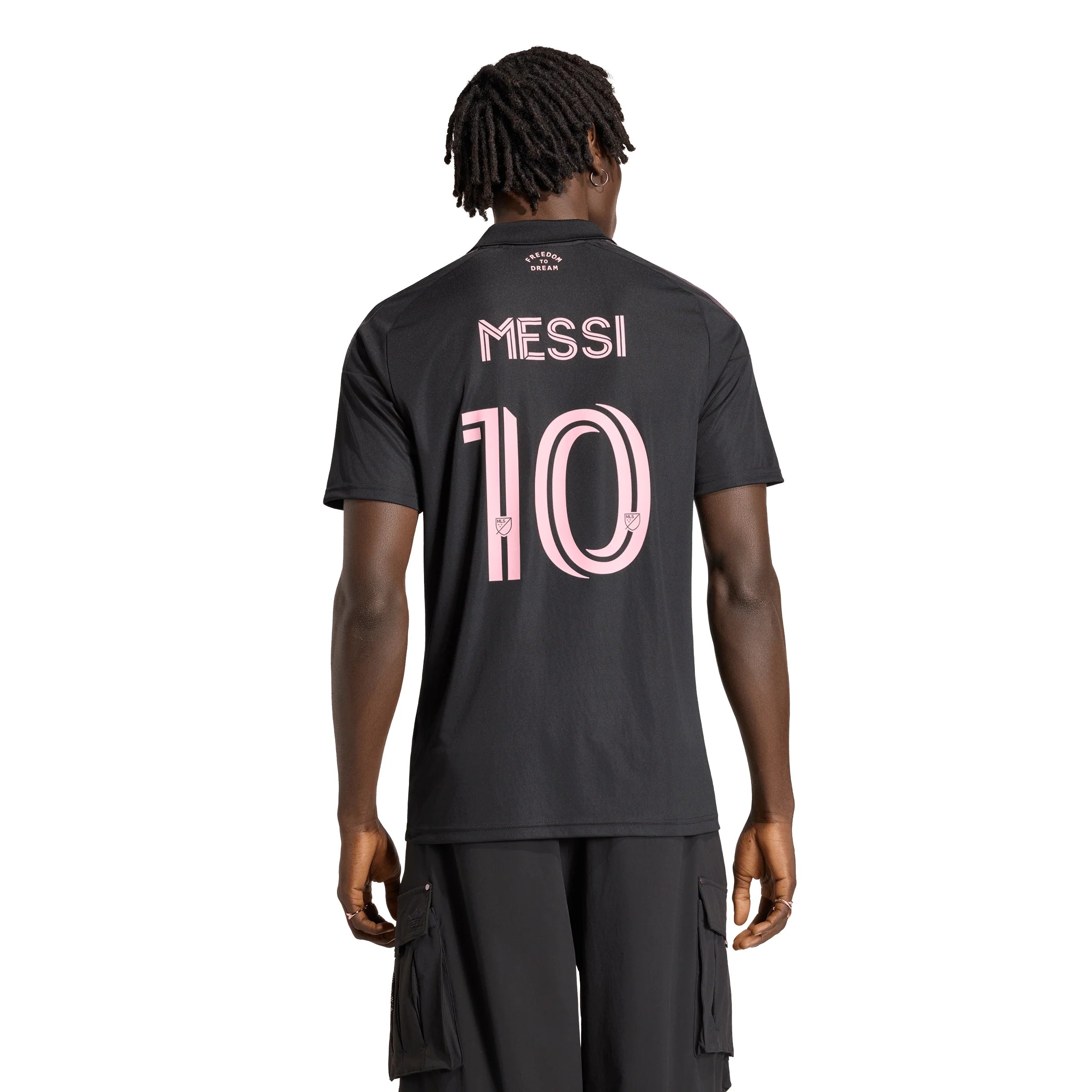 adidas Inter Miami CF Away Messi Mens Soccer Jersey 26 27 Black Pink
