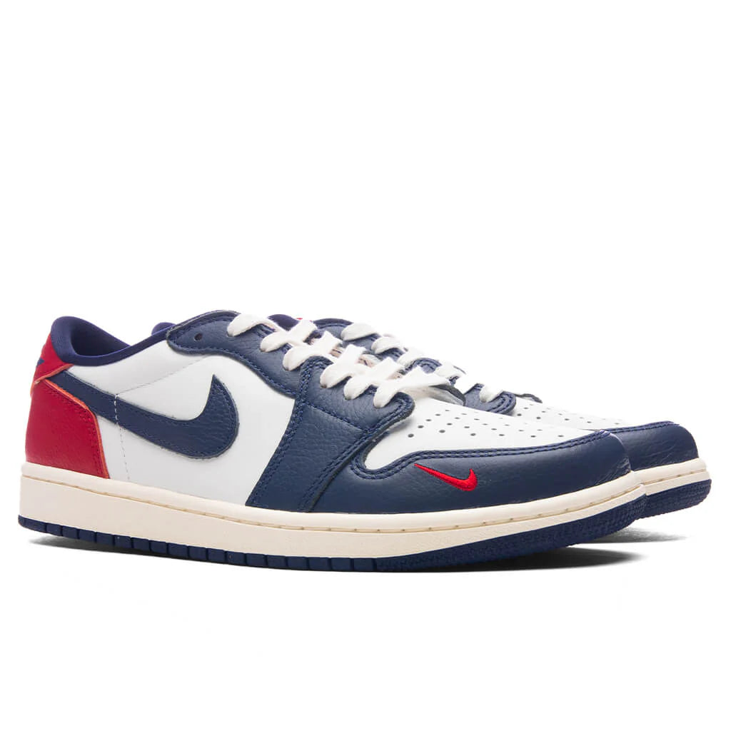 Air Jordan 1 Retro Low OG Howard University Summit White Gym Red Midnight Navy