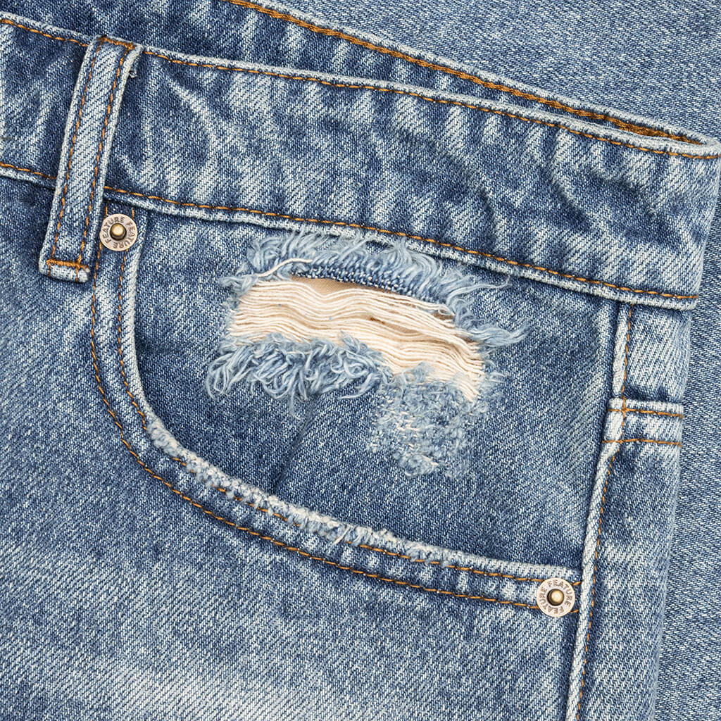 Berry Wide Denim Short Vintage Med Blue