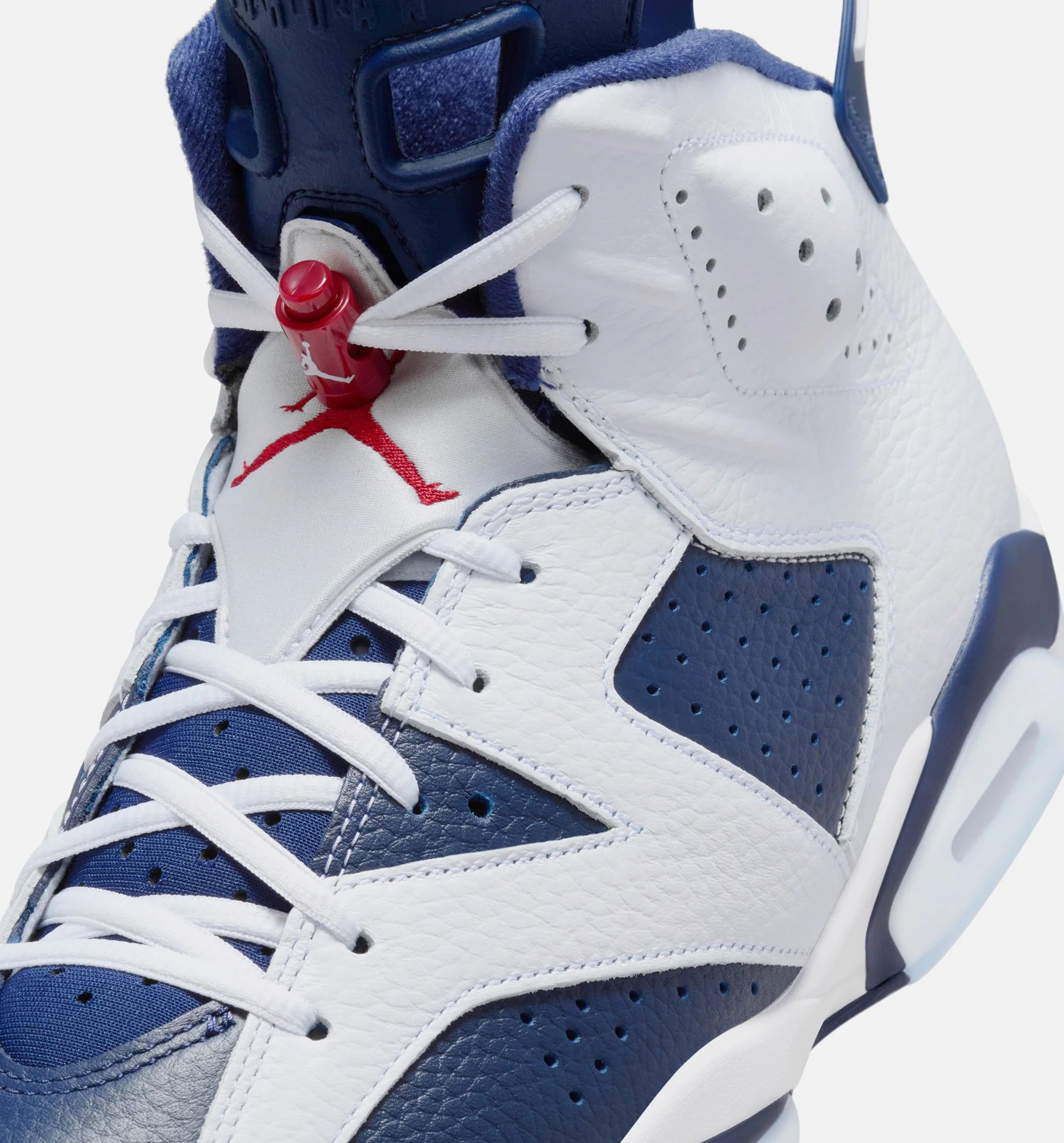 Air Jordan 6 Retro White and Midnight Navy Mens Lifestyle Shoe White Varsity Red Midnight Navy