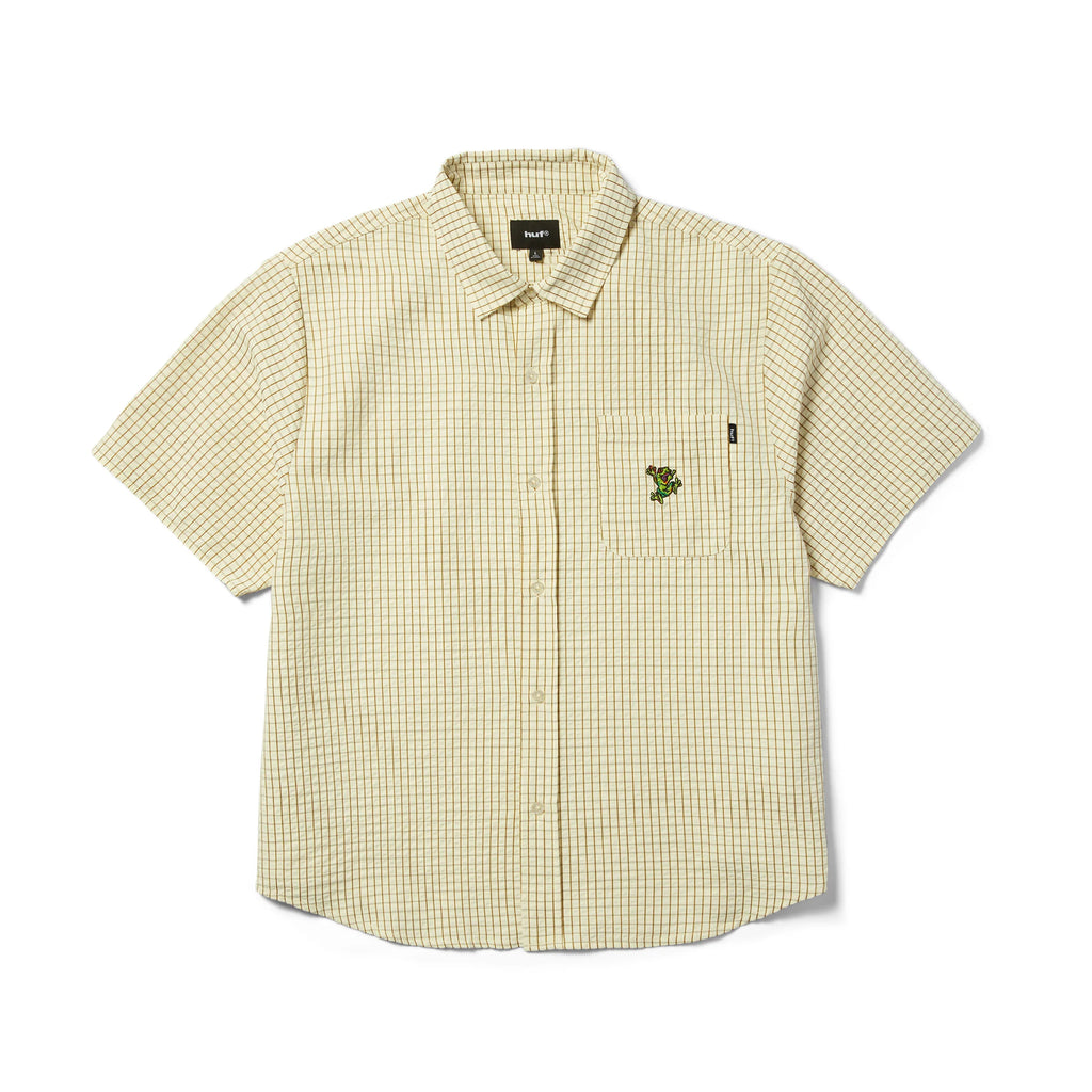Huf Stuck On You Button Up S S Shirt Natural