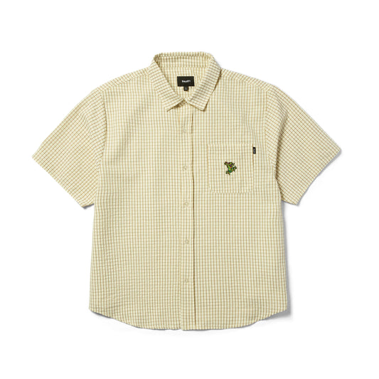 Huf Stuck On You Button Up S S Shirt Natural