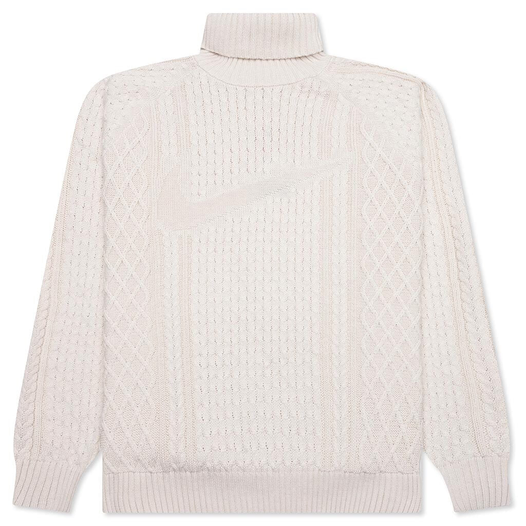 Nike Life Cable Knit Turtleneck Sweater Light Bone
