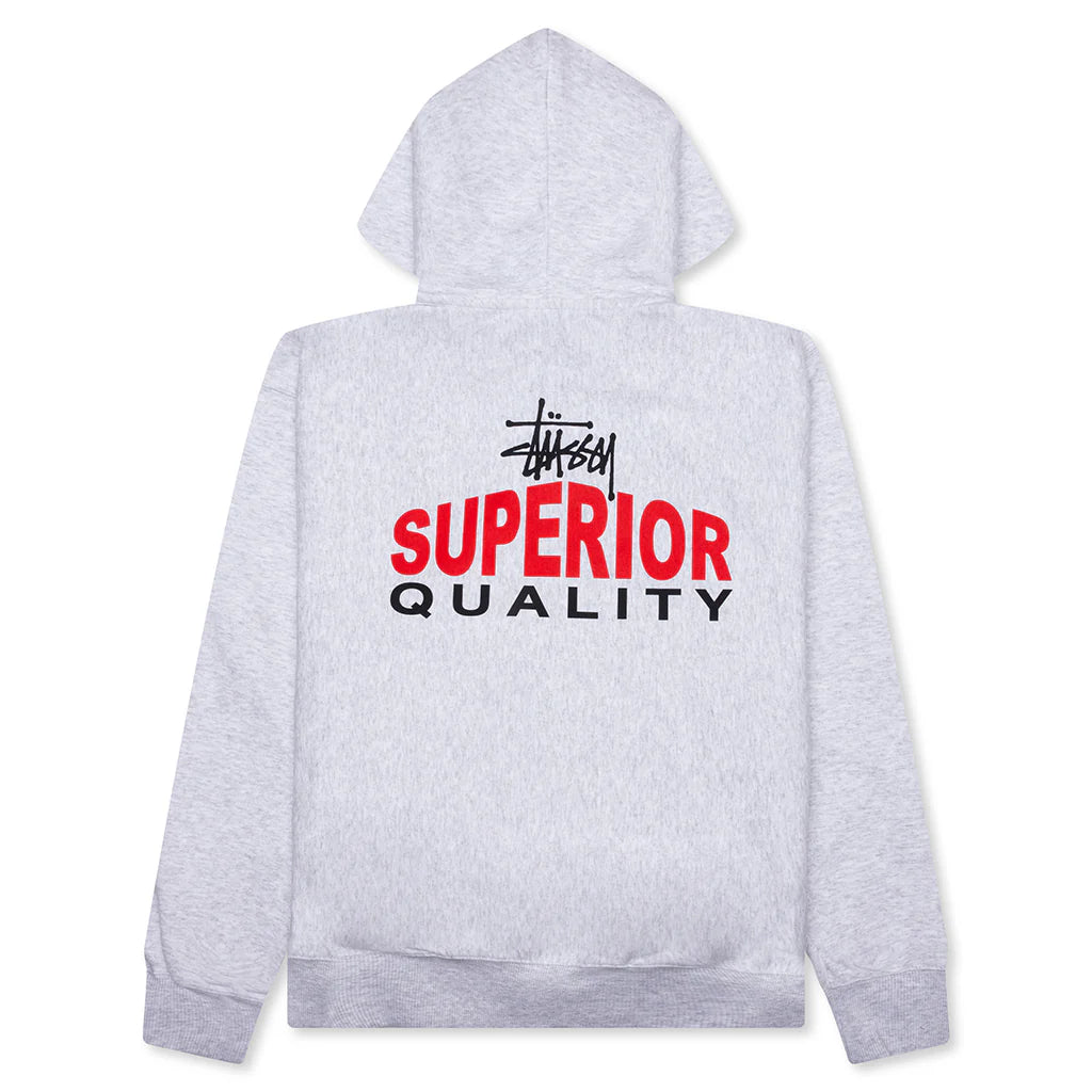 Superior Quality Zip Hoodie Ash Heather
