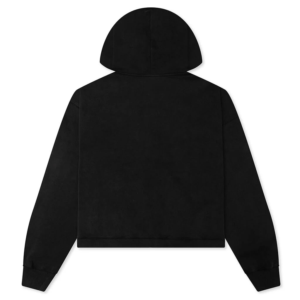 AirBrush Flower Zip Up Hoodie Black