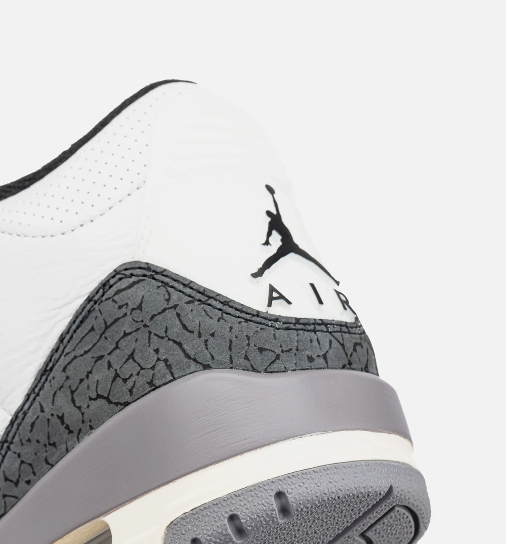 Air Jordan 3 Retro Cement Grey Mens Lifestyle Shoe Summit White Fire Red Cement Grey Black