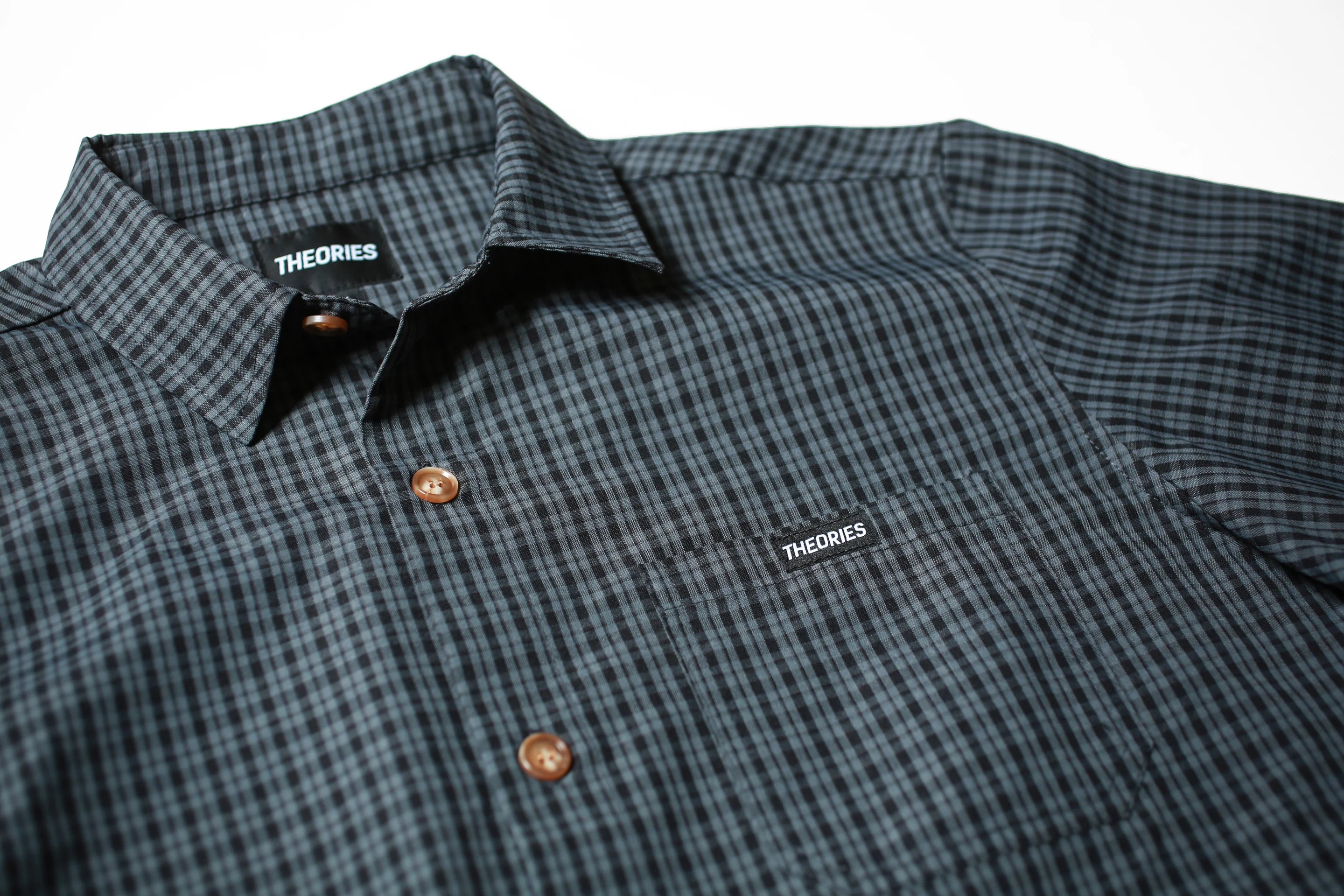 Theories Avignon Flannel Button Up Azure Blue