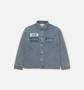 HTG Work Mens Long Sleeve Shirt Denim