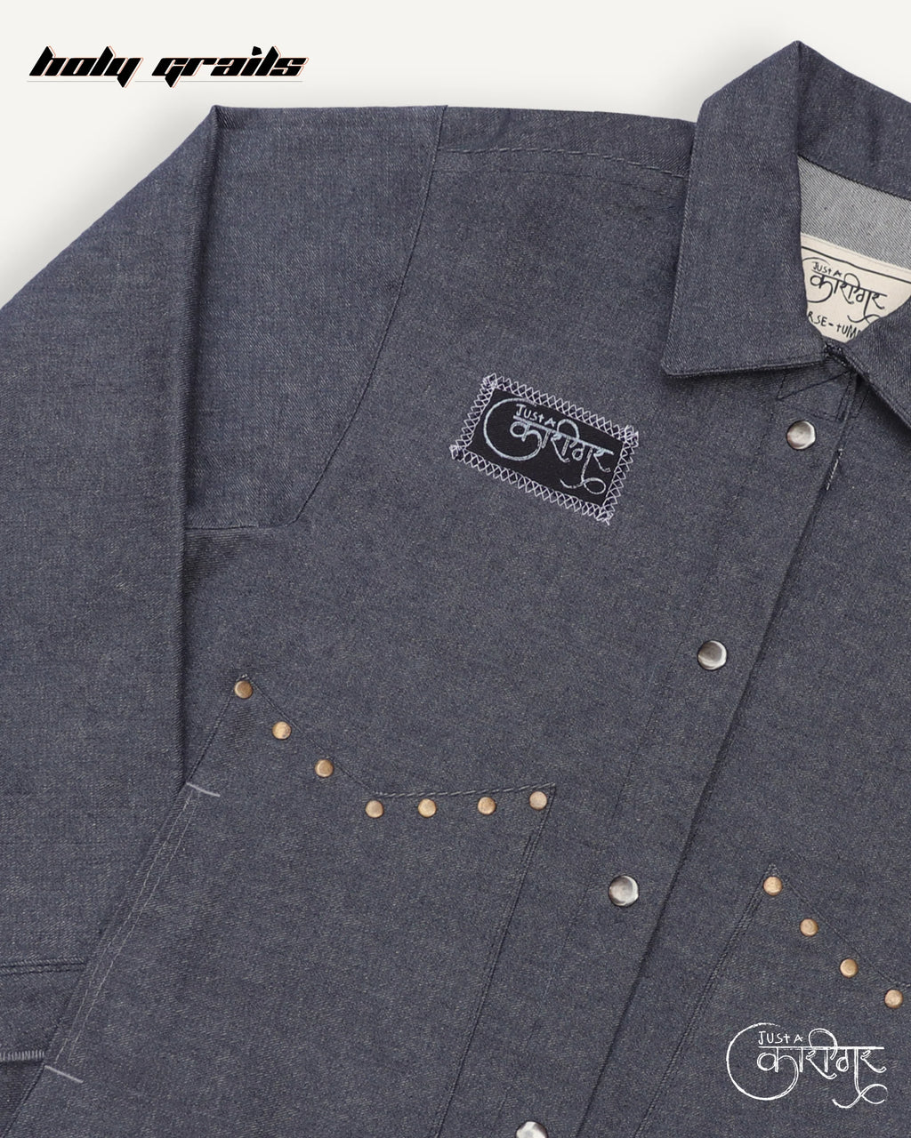 Vintage Rock Dark Grey Denim Jacket HG x Just A Karigar
