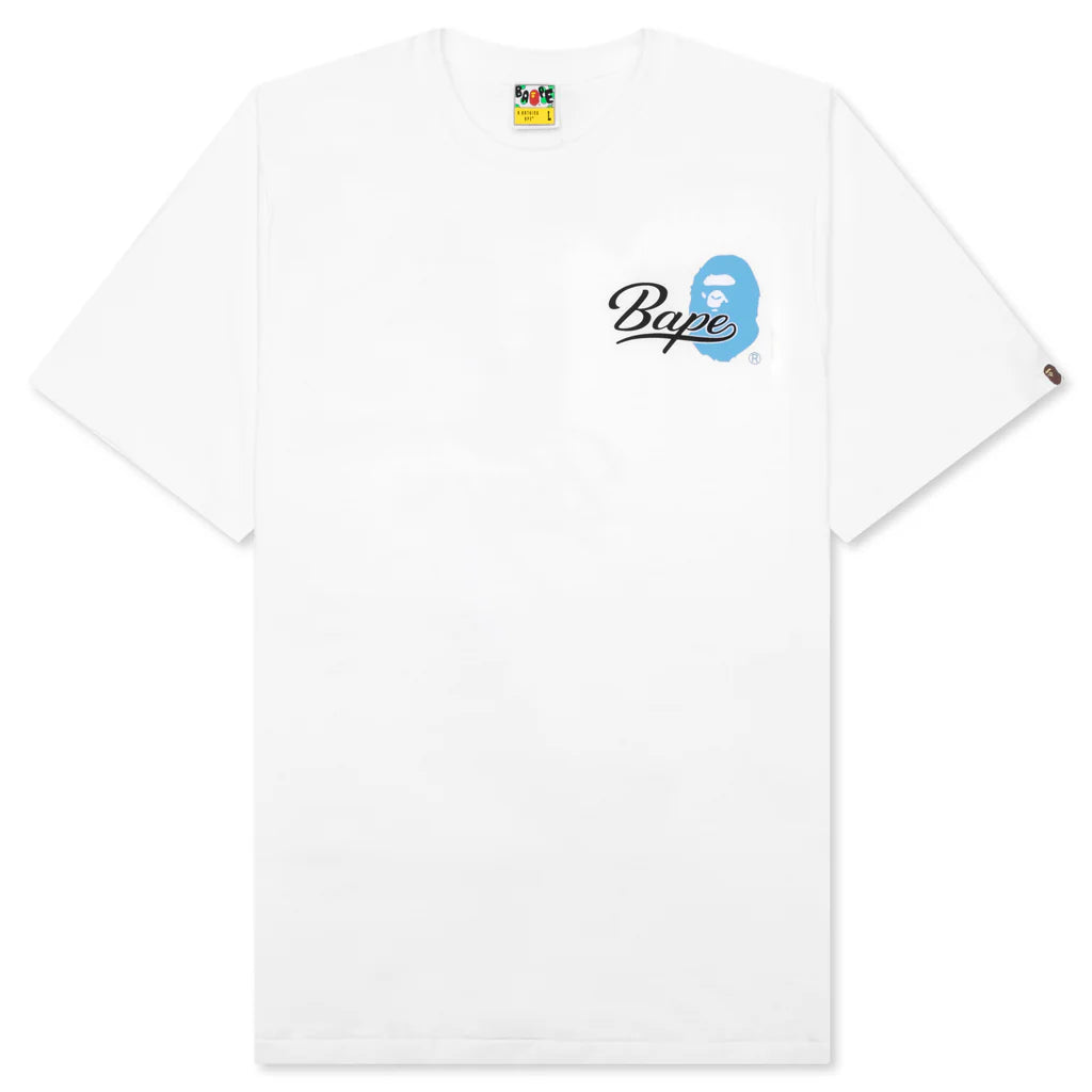 Cursive College Logo Relaxed Fit Tee White