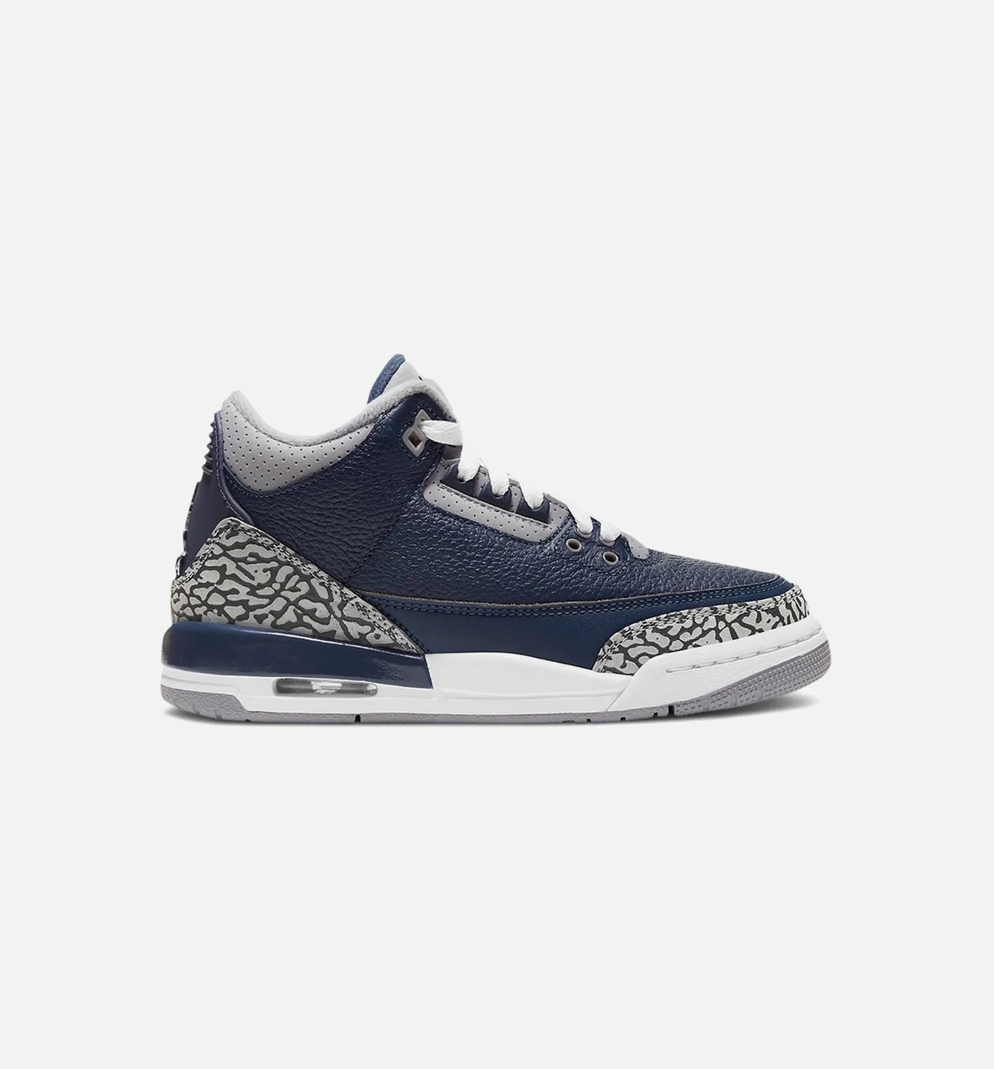Air Jordan Retro 3 Midnight Navy Grade School Lifestyle Shoe Navy White Grey