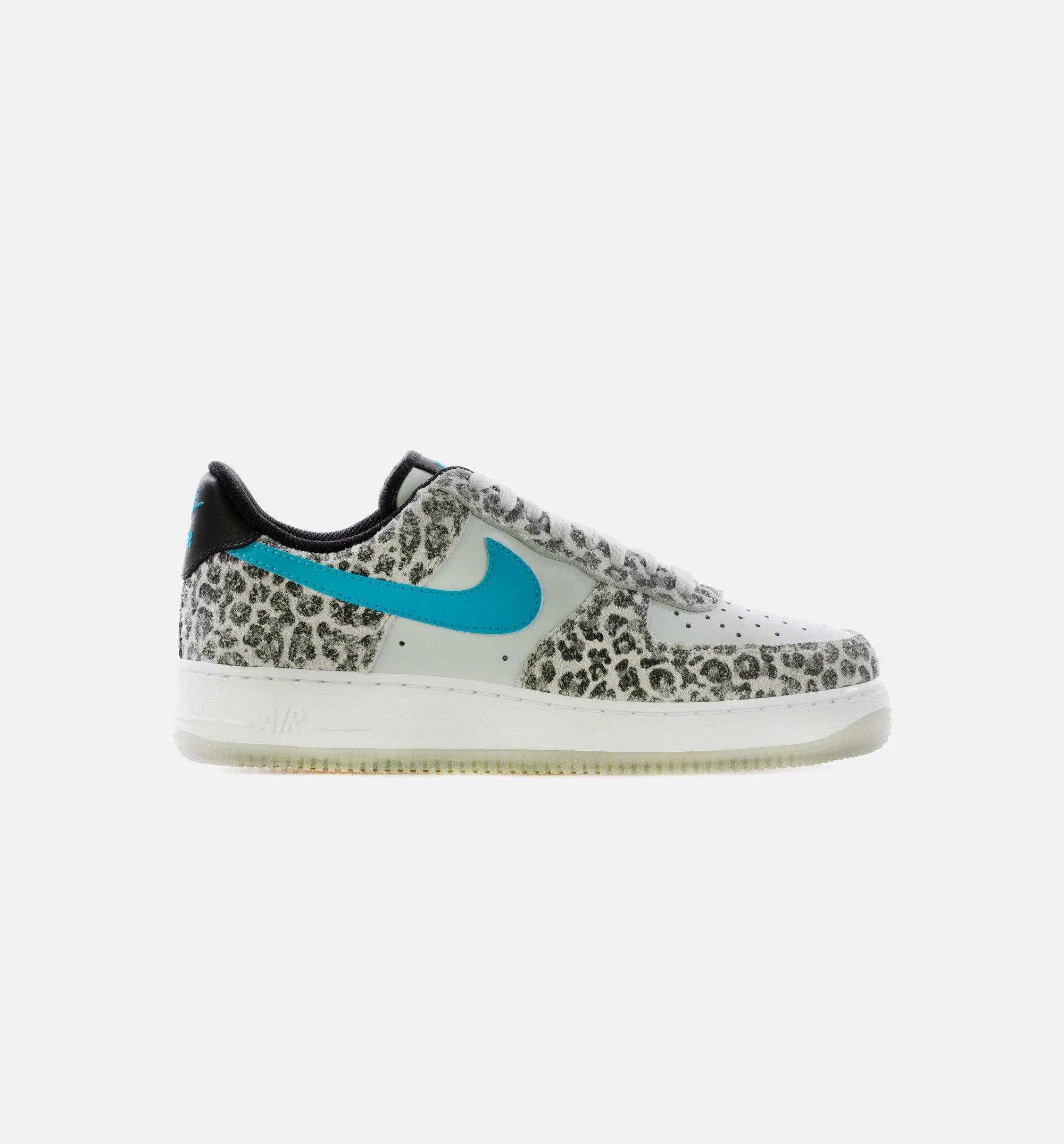 Air Force 1 07 Premium Mens Lifestyle Shoes Pure Platinum Black Particle Grey Light Blue Fury