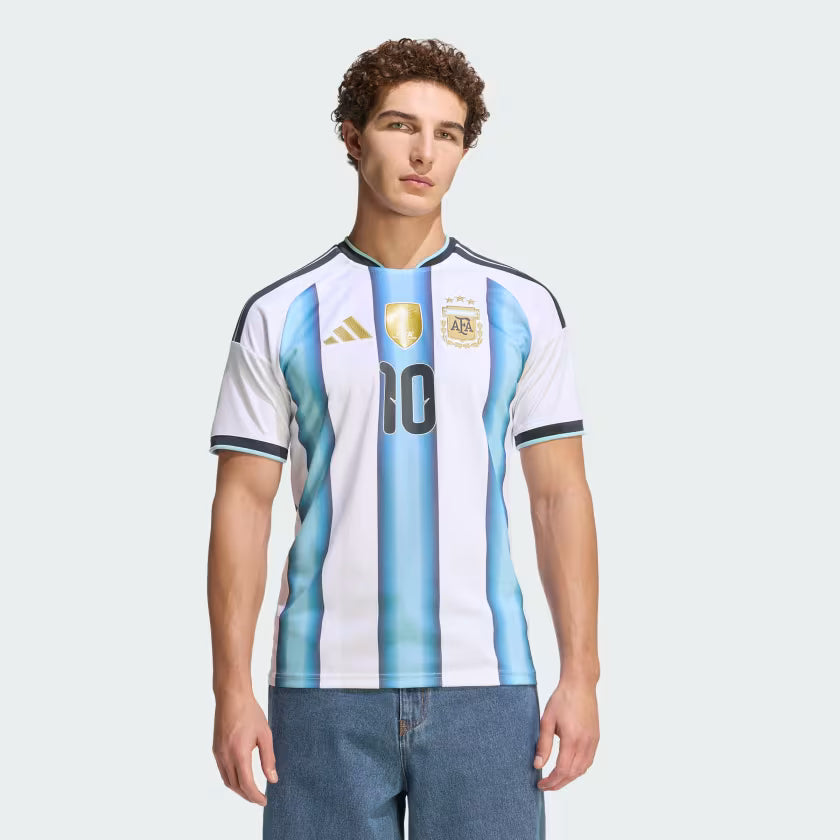 adidas Argentina Home 10 Messi Mens Soccer Jersey 26 White Blue