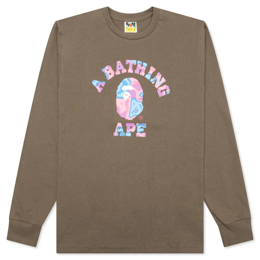 Liquid Camo College L S Tee Brown