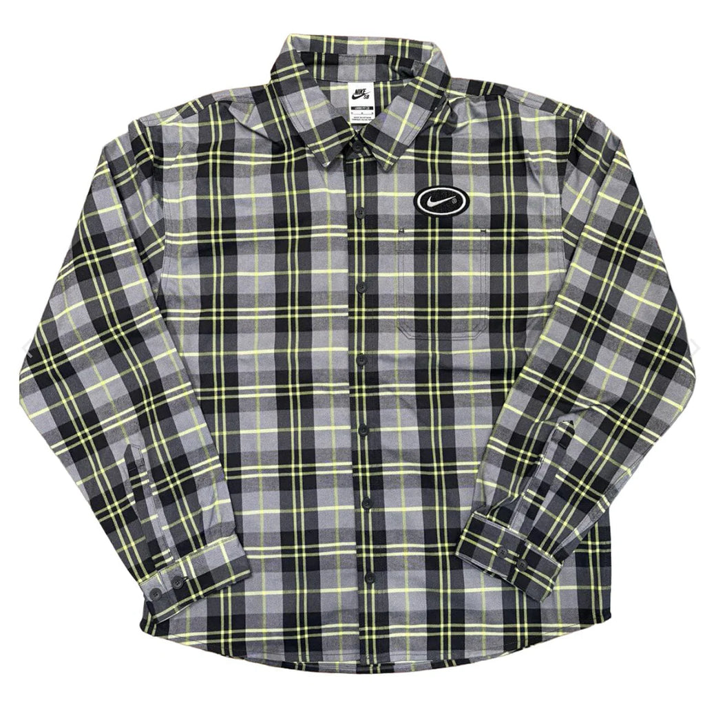 Nike SB Eric Koston Flannel Long Sleeve Button Up Dark Grey