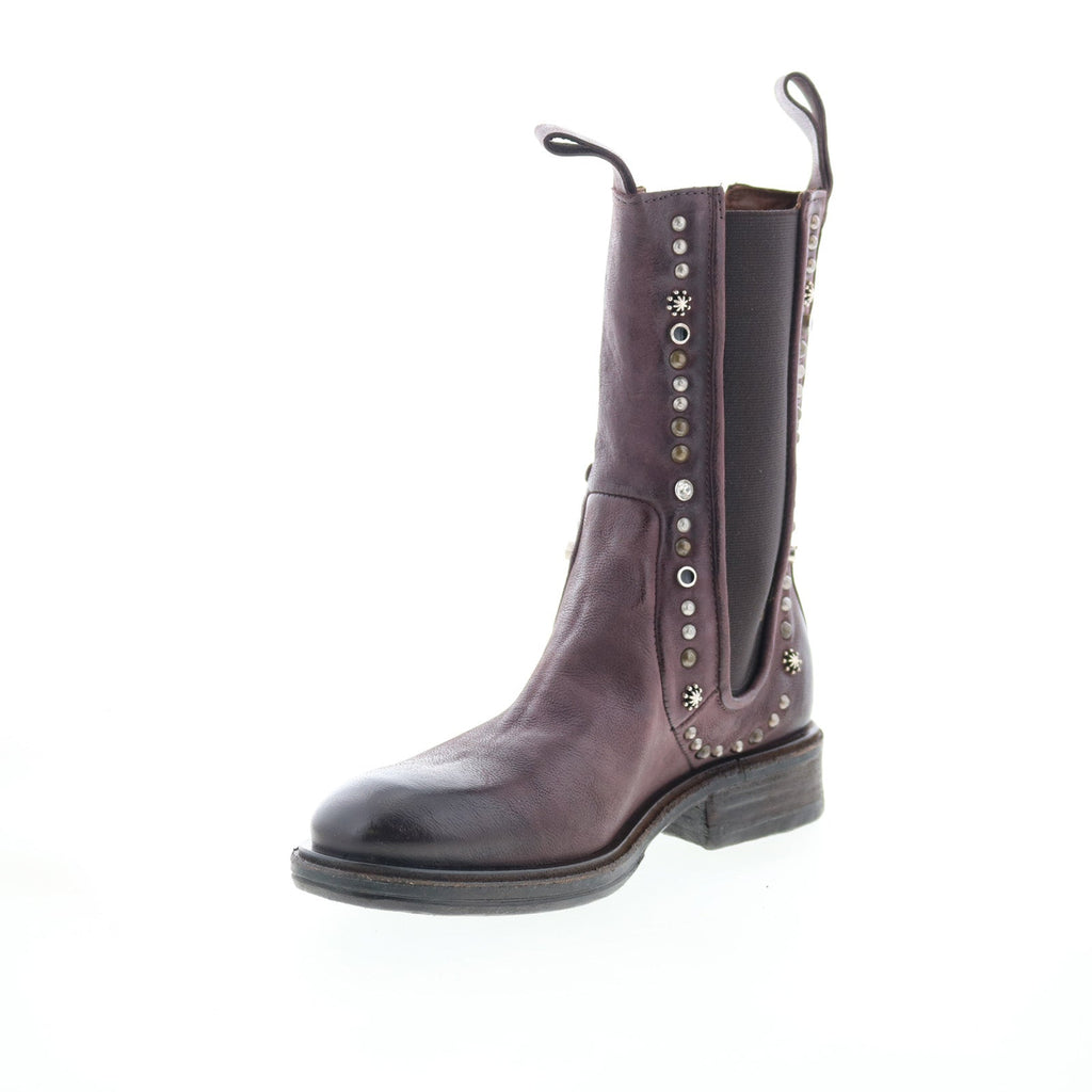 Faris Womens Brown Leather Slip On Casual Dress Boots