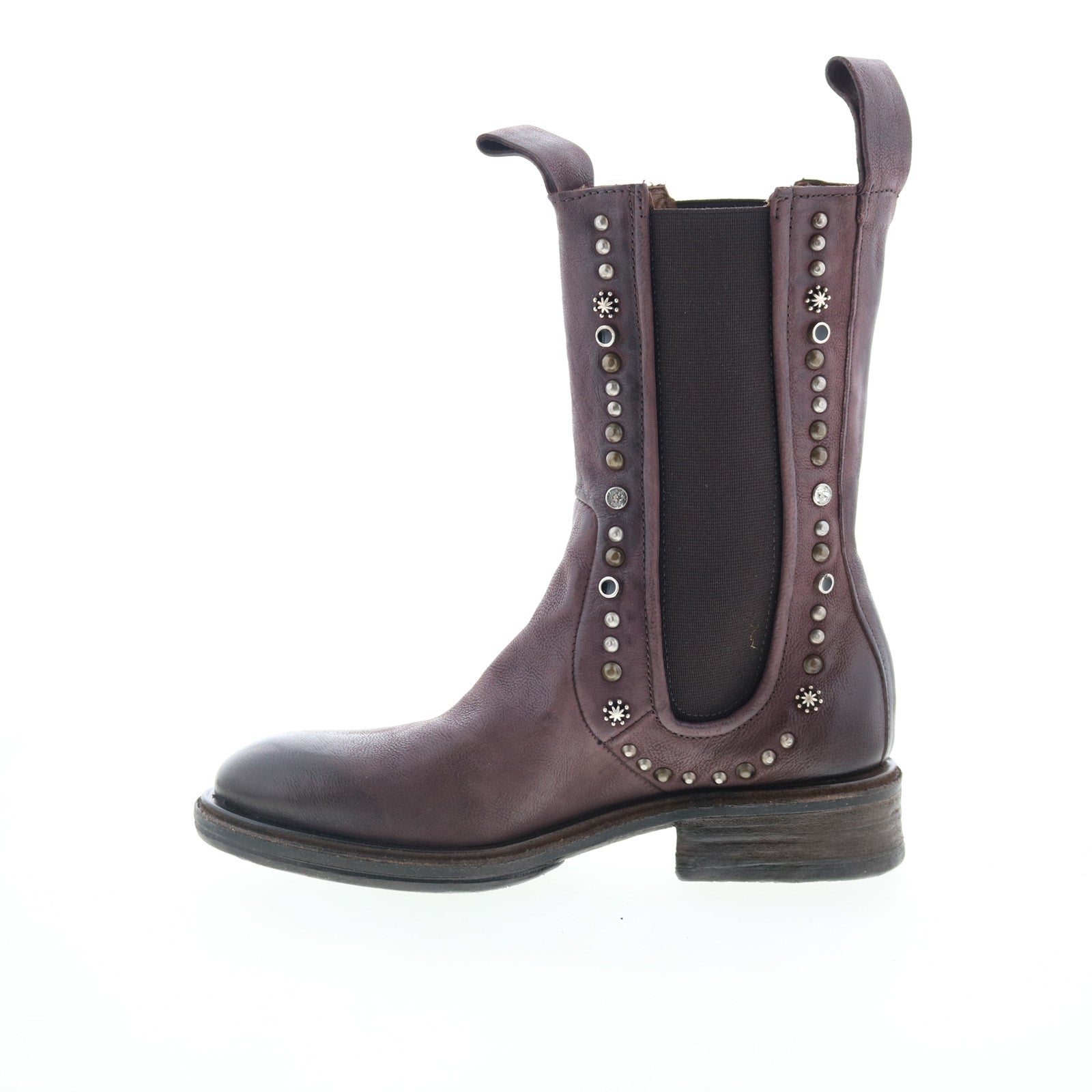 Faris Womens Brown Leather Slip On Casual Dress Boots