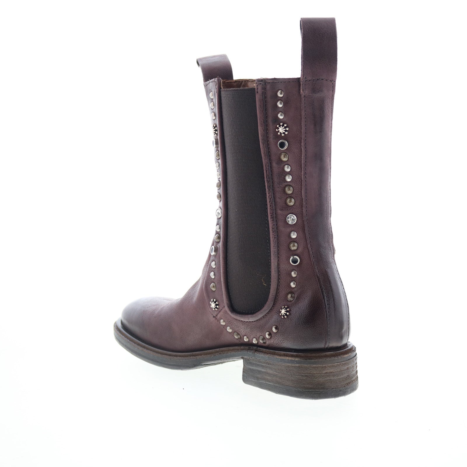 Faris Womens Brown Leather Slip On Casual Dress Boots